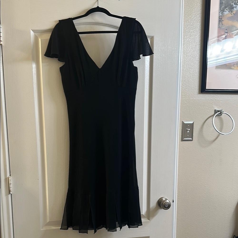 Elegant Black Dress with Flutter Sleeves
